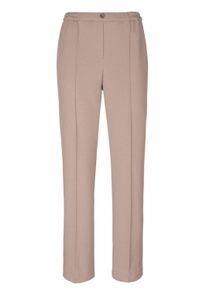 Schlupfhose GOLDNER "Kurzgr&ouml;&szlig;e W&auml;rmende Jerseyhose mit Schlupfbund", Damen, Gr. 22, K-Gr, beige, Obermaterial: 70% Baumwolle CO. 30% Polyester PES., normal, Hosen Schlupfhose, Abgesteppte Biesen f&uuml;r eine gepflegte Optik
