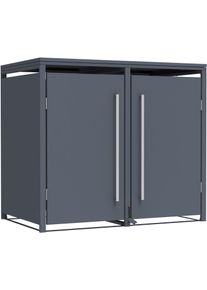 M&uuml;lltonnenbox WESTMANN "Pedura 2", grau (anthrazit), B:132cm H:116cm T:80cm, Stahl, Aufbewahrungsboxen, M&uuml;lltonnenbox, BxTxH: 132x80x116 cm, f&uuml;r 2x240 L M&uuml;lltonnen