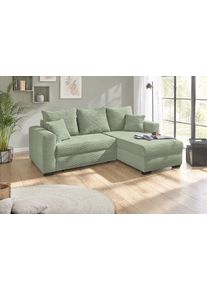Jockenh&ouml;fer Ecksofa JOCKENH&Ouml;FER GRUPPE "Ecksofa Elmau, Gr&ouml;&szlig;e Ottomane: L, B:235cm, optional mit Topper", gr&uuml;n (salbei, gr&uuml;n), B:235cm T:90cm, Korpus: 100% Polyester;Kissen: 100% Polyester, Sofas, Ecksofa, mit Schlaffunktion, Bettkasten & 2 Zierkissen