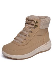 Winterboots Skechers "ON-THE-GO STELLAR-", Damen, Gr. 36, Warmfutter, beige (braun), Lederimitat, Schuhe Winterboots, Schn&uuml;rboots, High-Top-Sneaker mit waterproof