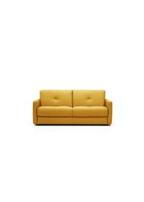 Schlafsofa Egoitaliano "DUCK, Made in Italy-Designsofa mit Dauerschlaffunktion,Breite 206 cm", gelb, B:206cm H:85cm T:96cm, Sofas, Schlafsofa, Schlafcouch aus Echtleder Bull mit komfortabler Matraze. 160x190 cm