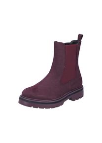 Winterboots Rieker, Damen, Gr. 38, Warmfutter, dunkelrot, Lederimitat, unifarben, Schuhe Winterboots, Stiefelette, Chelseaboots mit Warmfutter und Stretcheinsatz
