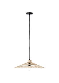 Brilliant Pendelleuchte "Pirae", schwarz (schwarz, natur), 1, &Oslash; 57,5cm H: 100cm, 1 Stk., Leuchten, H&auml;ngelampe 1flg schwarz/natur, Pendelleuchte