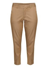 Stoffhose Kaffe CURVE "Damen Casual Hose KCleana", Damen, Gr. 46, N-Gr, beige (petrified oak), Obermaterial: 38% Polyester PES. 30% Baumwolle CO. 30% Viskose CV. 2% Elasthan EL., Hosen Stoffhose