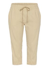 Marlene-Hose Kaffe CURVE "Damen Hose KCnana", Damen, Gr. 46, N-Gr, beige (chincilla, wei&szlig; stripe), Obermaterial: 100% Baumwolle CO., Hosen Marlene-Hose