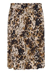 Midirock Kaffe CURVE "Damen Rock KCisma", Damen, Gr. 50, beige (leopard print), Obermaterial: 100% Viskose LENZING ECOVERO CV LenzEcov., R&ouml;cke Midirock