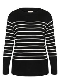 Strickpullover Kaffe CURVE "Damen Strickpullover KClizzy", Damen, Gr. L, schwarz (schwarz with chalk stripe), Obermaterial: 80% Viskose CV. 20% Nylon NY., Pullover Strickpullover