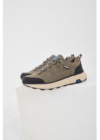 Waldl&auml;ufer Schn&uuml;rschuh WALDL&Auml;UFER "H-Michi", Herren, Gr. 13,5 (49), Textil, braun (oliv), Gummi, Nubukleder, Schuhe Schn&uuml;rschuh, Outdoorschuh, Sneaker mit Waterproof-Ausstattung, H-Weite