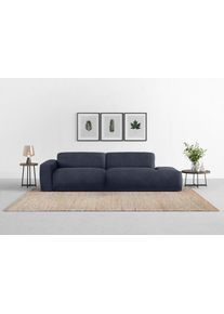 Big-Sofa Trendmanufaktur "Braga 277 cm, hochwertiger Kaltschaum, Megasofa Japandi-Stil", blau (nachtblau), B:277cm H:72cm T:107cm, 100% Polyester, Sofas, Big-Sofa, modernes Big-Sofa, Couch mit hohem Sitzkomfort, 277/72/107 cm (B/H/T)