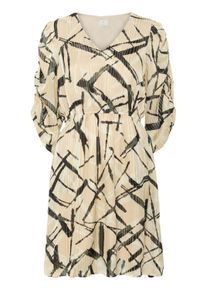 Midikleid Kaffe "Damen Kleid KAarchy", Damen, Gr. 46, N-Gr, beige (feather gray, schwarz graphic), Obermaterial: 100% Polyester PES., Kleider Midikleid