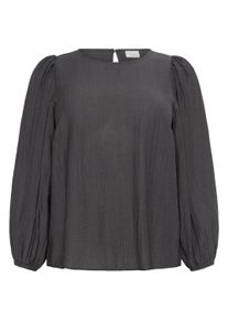 Langarmbluse Kaffe CURVE "Damen Bluse langarm KCviva", Damen, Gr. 46, schwarz (schwarz oyster), Obermaterial: 85% Viskose CV. 15% Polyamid PA., Blusen Langarmbluse