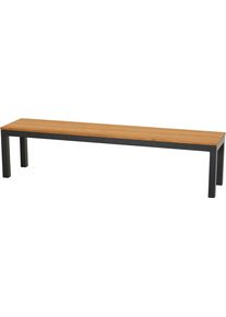 Bank siena GARDEN "Bozen 3er Aluminiumgestell anthrazit Robininenholz", beige (natur, anthrazit), B:180cm H:43,5cm T:57,5cm, Aluminium, Holz, Sitzb&auml;nke, Bank, Fl&auml;chen aus Robinienholz FSC 100%