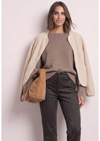 Bootcuthose Street One "Style Blaire", Damen, Gr. 46, L&auml;nge 30, schwarz (schwarz coffee), Web, Obermaterial: 90% Polyester, 10% Elasthan, unifarben, slim fit lang, Hosen Bootcuthose, Velourshose im Slim Fit