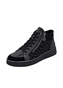 Sneakerboots Remonte, Damen, Gr. 38, Textil, schwarz, Leder, Textil, Schuhe Sneakerboots, Schn&uuml;rboots, Stiefelette mit seitlichem Rei&szlig;verschluss