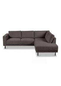 Ecksofa OTTO HOME "Sveeva, L-Form, B.240 cm, schwarze Metallf&uuml;&szlig;e", braun, B:240cm H:78cm T:197cm, 100% PES, Sofas, Ecksofa, langlebiger Strukturstoff, mit Wellenunterfederung, viele Farben
