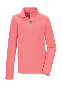 Fleeceshirt Killtec "KSW 496 GRLS FLC SHRT", M&auml;dchen, Gr. 164, rosa (hellpink), Obermaterial: 100% Polyester, Shirts Fleeceshirt, Schnelltrocknend, warm, Stehkragen, Kinnschutz, Rei&szlig;verschluss