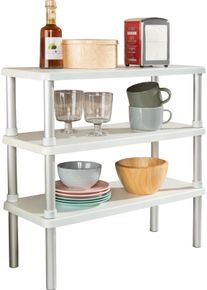 K&uuml;chenregal Ruco, grau (alu, wei&szlig;), B:55cm H:55cm T:23,5cm, Aluminium, Regale, K&uuml;chenregal, mit 3 Etagen, Aluminium/Kunststoff