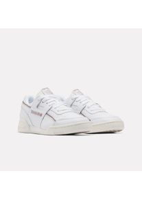 Sneaker Reebok CLASSIC "WORKOUT PLUS", Damen, Gr. 37, wei&szlig; (ftwrwei&szlig;, tranquilblau, lightcocoa), Leder, Textil, Schuhe Sneaker