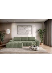 Ecksofa OTTO HOME "AZITA L-Form, 270 cm - OTTO. Verl&auml;ssliche Qualit&auml;t.", gr&uuml;n, B:270cm H:84cm T:166,5cm, 100% Polyester, Sofas, Ecksofa, wahlweise als Schlafsofa m. Bettkasten, Bubble-Optik