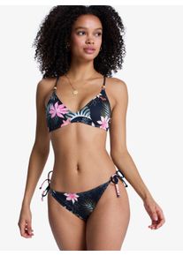 Triangel-Bikini Roxy "PARADISE FLEUR ATHLETIC CHEEKY", Damen, Gr. XXL (44), N-Gr, bunt (anthrazit paradise fleur swim), Obermaterial: 85% Polyester, 15% Elasthan, Bikini-Sets Triangel-Bikini, sportlicher Stil, Triangel-Bikini, zweiteiliges Set