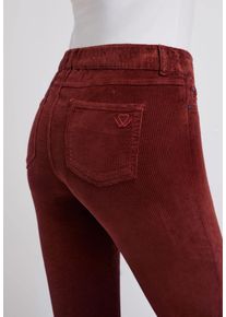Cordhose WONDERJEANS, Damen, Gr. 40, L&auml;nge 30, braun (burgundy), Cord, Obermaterial: 79% Baumwolle, 19% Viskose, 2% Elasthan, unifarben, lang, Hosen Cordhose, mit Stretch f&uuml;r eine perfekte Passform