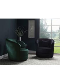 Drehsessel OTTO HOME "Colin", schwarz, B:84cm H:84cm T:85cm, 100% PES, Sessel, Drehsessel, 360&Acirc; frei drehend, in Samtveloursbezug, inkl. Zierkissen