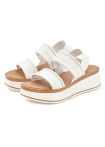 Plateausandaletten Lascana "Sommerschuh, Sandale, Sandalette, offener Schuh, Plateausandale", Damen, Gr. 41, Rindsleder, wei&szlig;, Obermaterial: 100% Rindsleder. Decksohle: 100% Synthetik. Futter: 100% Rindsleder. Laufsohle: 100% Synthetik, unifarben, Schuhe Plateausandaletten, Sandalette aus Leder mit modisch bequemer Plateausohle