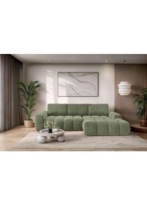 Ecksofa OTTO HOME "AZITA L-Form, 270 cm - OTTO. Verl&auml;ssliche Qualit&auml;t.", gr&uuml;n, B:270cm H:84cm T:166,5cm, 100% Polyester, Sofas, Ecksofa, wahlweise als Schlafsofa m. Bettkasten, Bubble-Optik