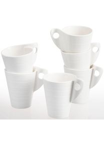 Becher Retsch Arzberg "Julie", beige (naturwei&szlig;), H:11,5cm, Porzellan, Trinkgef&auml;&szlig;e, Becher, 6-teilig