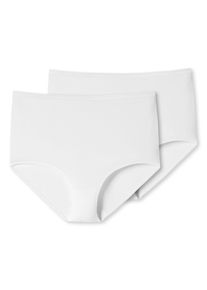 Maxislip Schiesser "95/5", Damen, Gr. 38, Single Jersey, wei&szlig; (100, wei&szlig;), Single Jersey, Obermaterial: 95% Baumwolle, 5% Elasthan, unifarben, k&ouml;rpernah, Unterhosen Maxislip, mit flachen N&auml;hten