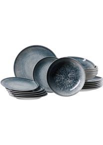 Ritzenhoff & Breker Tafelservice RITZENHOFF & BREKER "Grana", blau (grau), 18, Steinzeug, Geschirr-Sets, Tafelservice