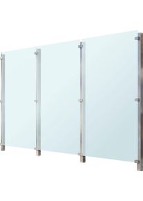 Zaun STAKET PRO, silber (silberfarben), Pfosten: 4 Stk., Edelstahl, Glas, Zaunelemente, Zaun, Glaszaun, Gesamtl&auml;nge: 3,32 m, 4 Pfosten