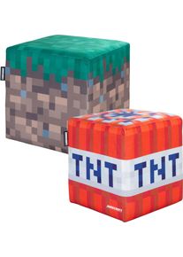 Polsterhocker Phoenix, bunt (tnt w&uuml;rfel und grasblock), B:35cm H:35cm T:35cm, Hocker, Polsterhocker