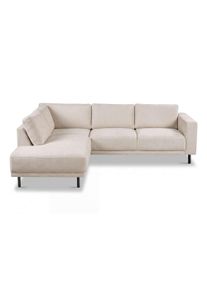 Ecksofa OTTO HOME "Sveeva, L-Form, B.240 cm, schwarze Metallf&uuml;&szlig;e", beige, B:240cm H:78cm T:197cm, 100% PES, Sofas, Ecksofa, langlebiger Strukturstoff, mit Wellenunterfederung, viele Farben