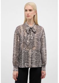 Hemdbluse Eterna "OVERSIZE FIT", Damen, Gr. 38, beige (grau), 100% Viskose, Blusen Hemdbluse