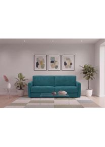 Schlafsofa Egoitaliano "Moby Designsofa, Loungesofa mit Dauerschlaffunktion", teal, B:186cm H:85cm T:96cm, 100% Polyester, Sofas, Schlafsofa, Made in Italy, Luxus-Microfaser & hoher Liegekomfort, 140x190 cm