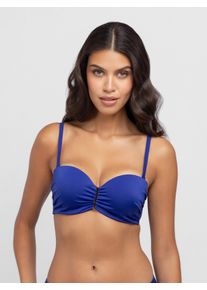 B&uuml;gel-Bandeau-Bikini-Top Dorina "Togo Mago", Damen, Gr. 90, Cup C, blau, Obermaterial: 80% Polyester, 14% Elasthan, 6% Polyamid, Bikini-Oberteile B&uuml;gel-Bandeau-Bikini-Top, mit abnehmbaren Tr&auml;gern