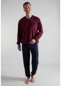 G&ouml;tzburg Pyjama G&Ouml;TZBURG, Herren, Gr. 56, rot (rot, mittel, allover), Single Jersey, Obermaterial: 100% Baumwolle, Homewear-Sets Pyjama