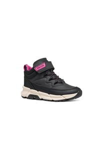 Sneaker Geox "J FLEXYPER PLUS GIRL", M&auml;dchen, Gr. 35, Synthetik Textil, schwarz, pink, Synthetik, Textil, Schuhe Sneaker, Sneaker f&uuml;r k&auml;ltere Tage, Herbstboots, Gr&ouml;&szlig;enschablone zum Download
