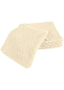 Waschlappen OTTO HOME "Corrin, 6 Premium Waschlappen, 500 gr/m&sup2;, 16x22cm", wei&szlig; (creme), B:16cm L:22cm, Frottier, Waschlappen, Waschlappen, 100% Baumwolle, mit Struktur, weich, 5 Jahre Garantie