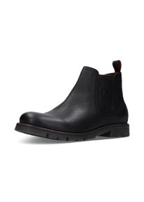 Chelseaboots Bugatti, Herren, Gr. 41, schwarz, Leder, Basic, Schuhe Chelseaboots, Stiefelette, Boots mit Profilsohle