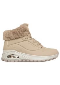 Winterboots Skechers "UNO RUGGED-", Damen, Gr. 36, Warmfutter, beige (taupe), Lederimitat, Schuhe Winterboots, Winterstiefelette, High-Top-Sneaker mit SkechAir Luftkissensohle