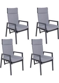 Stapelstuhl Garden Pleasure "SINTRA", grau (schwarz, schwarz, grau), B:70cm H:103cm T:55cm, Aluminium, Kunststoff, St&uuml;hle, Stapelstuhl, R&uuml;ckenlehne verstellbar