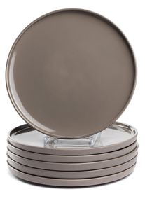 Teller-Set Leonardo "Speiseteller ROMA, Keramikteller, ca. 27 cm, 6-teilig", grau (taupe), 6 Stk., Keramik, Geschirr-Sets, Teller-Set, Teller Set, Geschirr-Set, Service, sp&uuml;lmaschinengeeignet