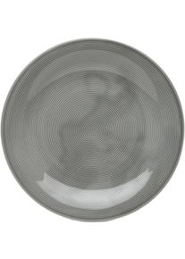 Speiseteller Van Well "Teller Set, Jive, flacher Teller 25 cm, 6 St&uuml;ck", grau, H:2,8cm &Oslash;:25cm, Porzellan, Speiseteller, Speiseteller, dezentes Spiraldekor, sp&uuml;lmaschinen-und mikrowellengeeignet