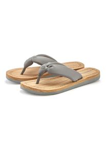 Badezehentrenner ELBSAND "Sandale,Badelatsche,Flip Flop,Mule, Pantolette,Badeschuhe,Sommerschuhe", M&auml;dchen, Gr. 37, Textil, grau (grau, gr&uuml;n), Obermaterial: 100% Textilmaterial. Decksohle: 100% Synthetik. Futter: 100% Textilmaterial. Laufsohle: 100% Synthetik, kontrastfarbene Details, Schuhe Badezehentrenner, Zehentrenner mit wasserabweisender und ultraleichter Sohle VEGAN