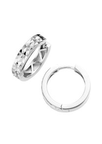 Paar Creolen Firetti "Schmuck Geschenk Silber 925 Ohrschmuck Ohrringe diamantiert", silber (silberfarben), Ohrringe, Damen, 19,5mm, Silber 925 (Sterlingsilber), Paar Creolen