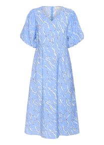 Midikleid Kaffe "Damen Kleid KAhannah", Damen, Gr. 40, N-Gr, blau (vista blau with nantucket aop), Obermaterial: 87% Viskose LENZING ECOVERO CV LenzEcov. 13% Nylon NY., Kleider Midikleid