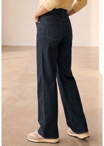 Loose-fit-Jeans Street One "Style Emee", Damen, Gr. 34, L&auml;nge 32, blau (rinse washed), Denim/Jeans, Obermaterial: 83% Baumwolle, 15% Polyester, 2% Elasthan, unifarben, loose fit lang, Jeans Loose-fit-Jeans, Denim in Rinsed-Optik mit Details am Bund