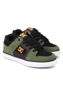 Sneaker DC Shoes "Pure", M&auml;dchen, Gr. 5(36), schwarz olive, schwarz, orange, Obermaterial: Leder (Kuh) / Futter: Textil / Au&szlig;ensohle: Gummi., Schuhe Sneaker
